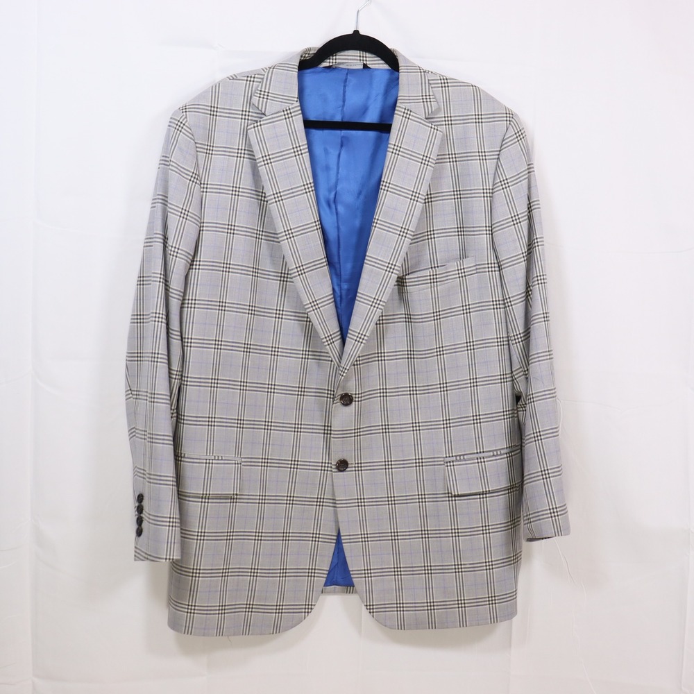 Tom James Plaid Blazer 51 Grey Mens Professional Business Suit Jacket